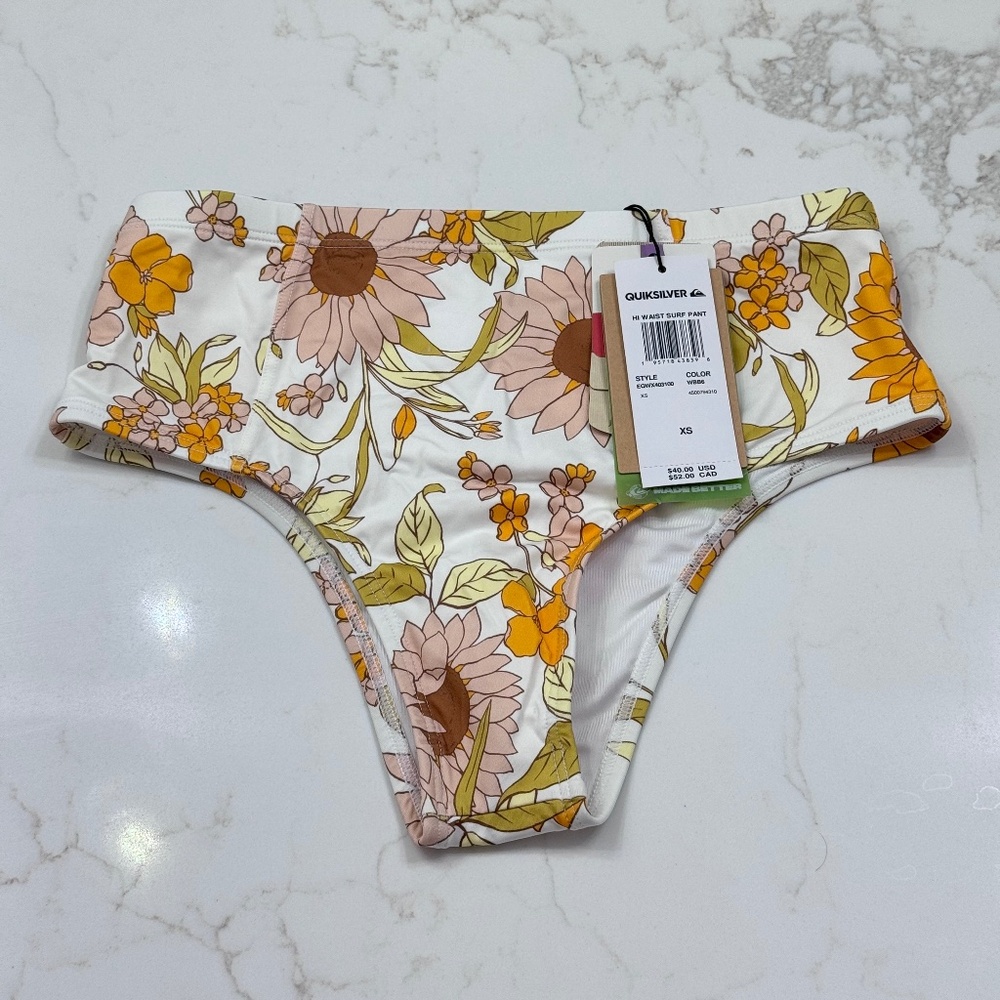 Quiksilver Women's Classic High Waist  Bikini Swimsuit Bottoms